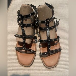 Steve Madden Black Studded Gladiator Sandals